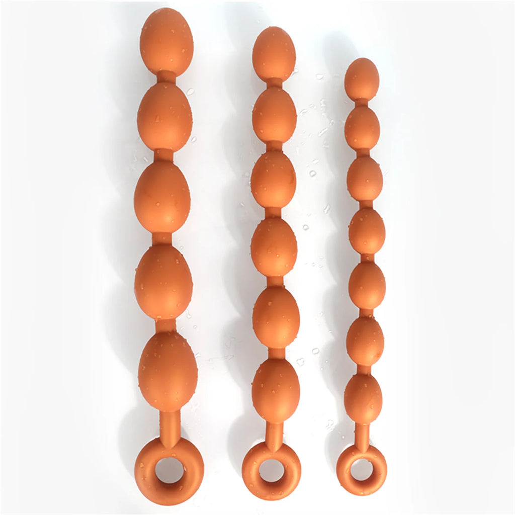 Extra-Long Flexible Silicone Anal Beads – S/M/L