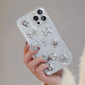 3D Heart & Star Glitter Phone Case for iPhone