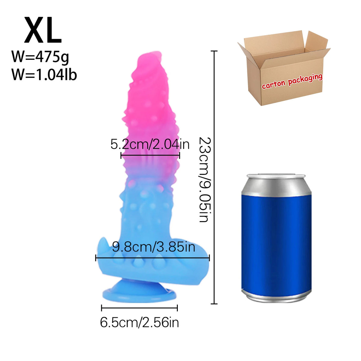 Large Knotted Silicone Animal-Style Dildo