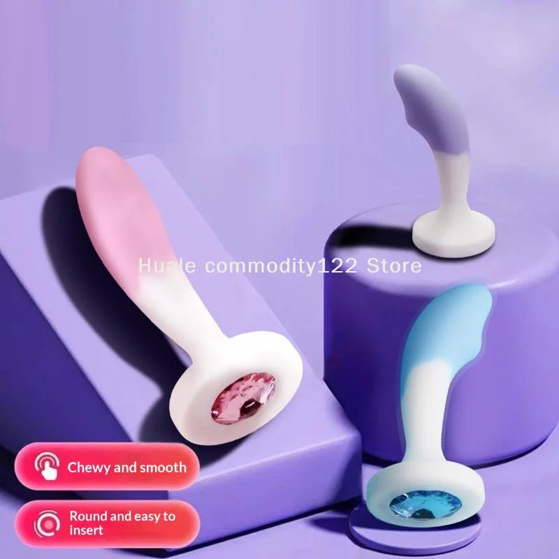 Silicone Anal Plug with Crystal Gem Base