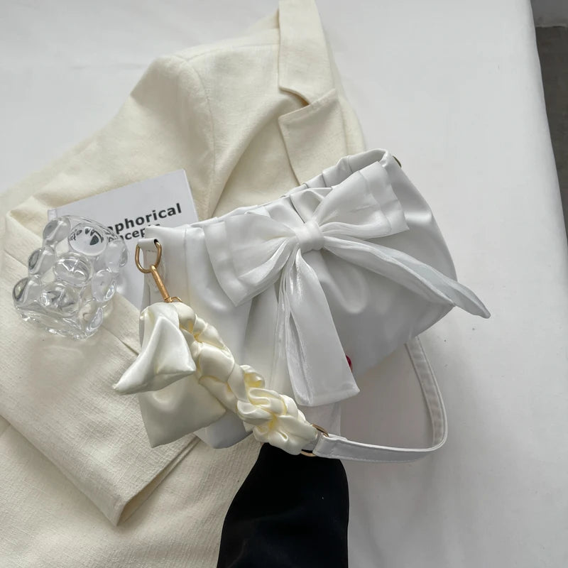 Pleated Bow Shoulder Bag