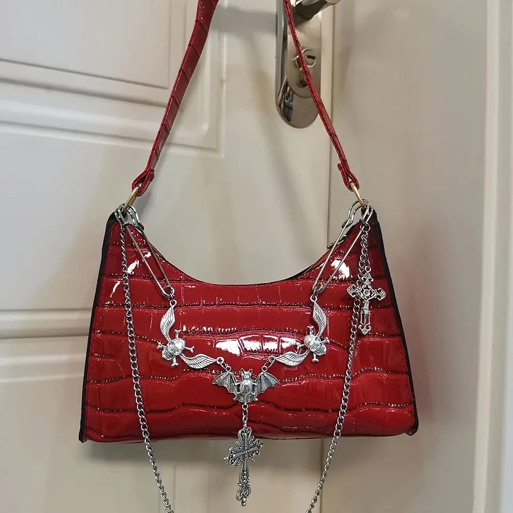 Gothic Skull Chain Shoulder Bag