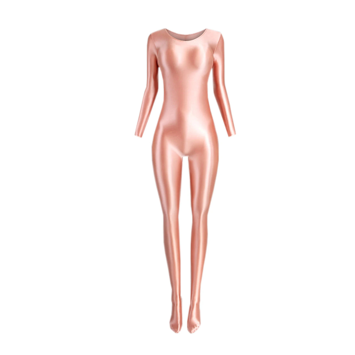 Women's Glossy Long-Sleeve Shaping Jumpsuit