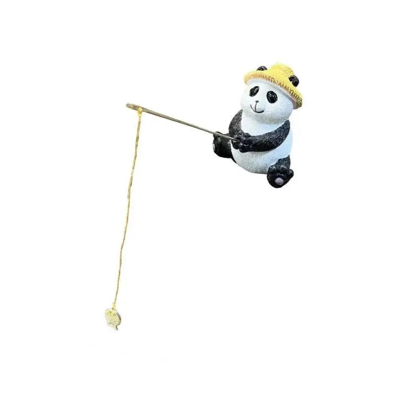 E8BD Funny Frogs Panda Fishing Figurine Resins Garden Statue for Outdoor Decoration and Landscaping Collectible Sculpture