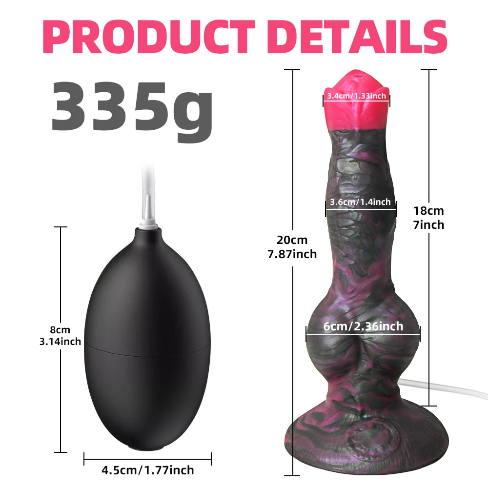 Large Dog Knot Ejacultion Dildo With Sucker Spray Liquid Function Sex Toys For Women Men Couple Purple Silicone Squirting Penis