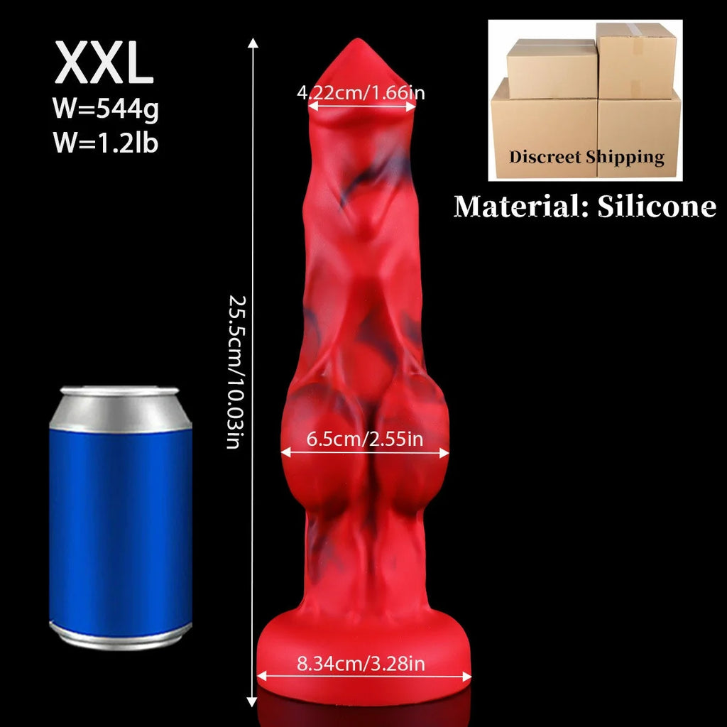 Animal Dildo Large Knot Wolf Dog Monster Dildo & Butt Plug - Anal Plug Masturbation Toy for Women Men Gay Adults18 Big Dick Sex