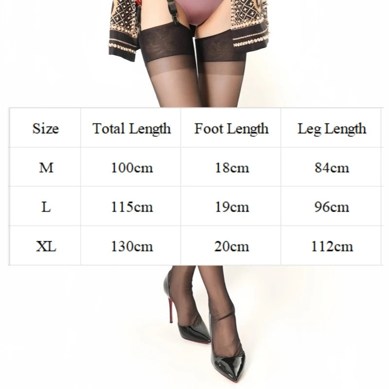 Super Long Non-elastic Thigh High Stockings For Height 160 - 190 CM Women Sexy Ultra Thin Transparent Medias With Retail Package