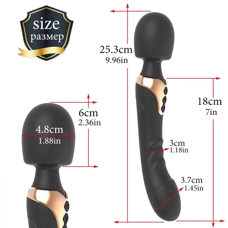 Silicone Rechargeable 10-Mode Wand Vibrator