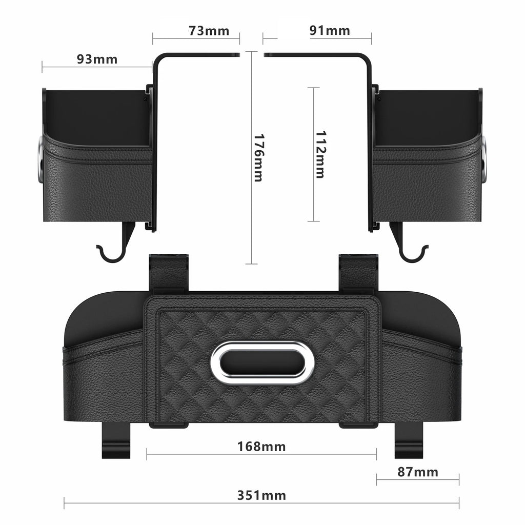 Car Backseat Organizer Storage Box with Hook Auto Interior Decoration Drink Cup Tissue Holder Travel Accessories