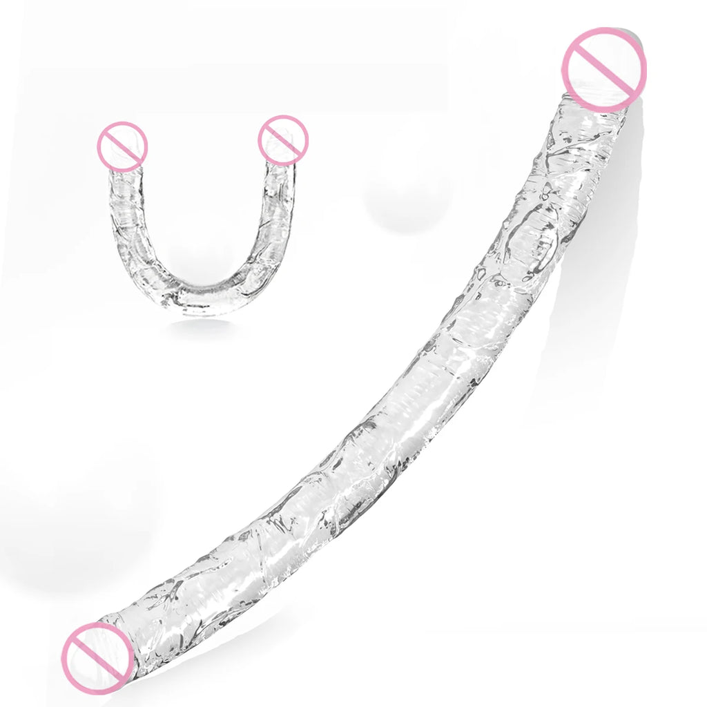 45cm Double-Headed Realistic Long Dildo, Suitable for Lesbian Couples, Gay Men, and Adults as a Sex Toy or Anal Toy