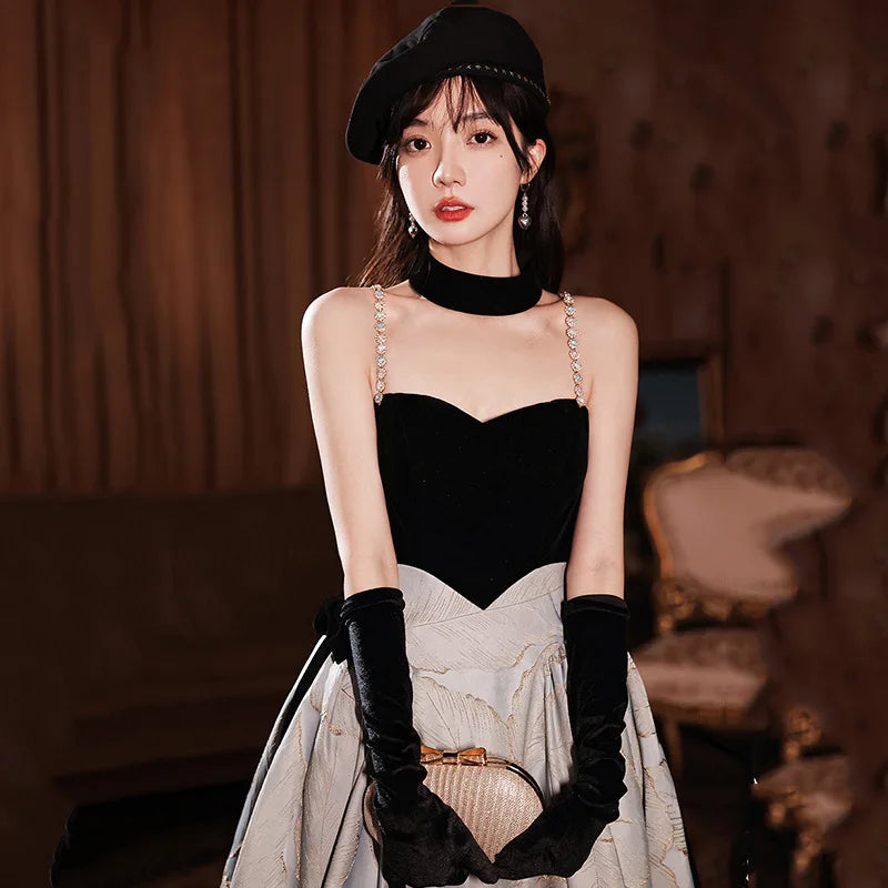 Sexy Spaghetti Strap Prom Dresses Women Backless Long A-Line Evening Gowns Vestidos De Gala