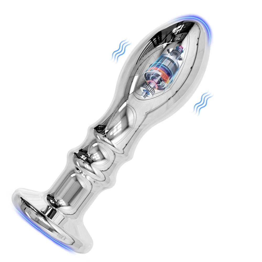 Remote-Control Stainless Steel Vibrating Anal Plug