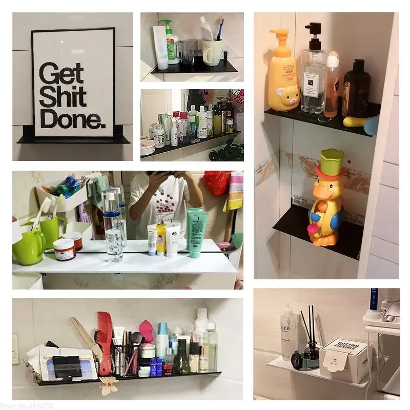 Aluminum Wall-Mounted Bathroom Storage Shelf