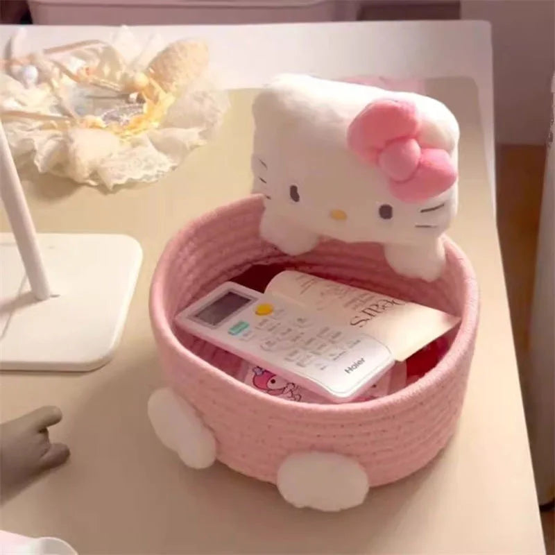 Cute Cat-Shaped Desktop Storage Basket