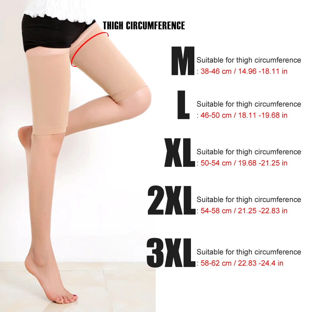 1Pair Compression Thigh Sleeve - Men & Women's Leg Support Wrap Brace for Torn or Pulled Hamstring Treatment, Sore Muscle Cramps