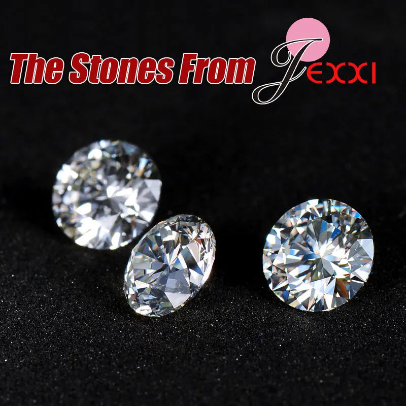 Romantic Wedding Collier Jewelry Sets 925 Sterling Silver Chain Clear Crystal Snowflake Necklace Drop Earrings Bijoux