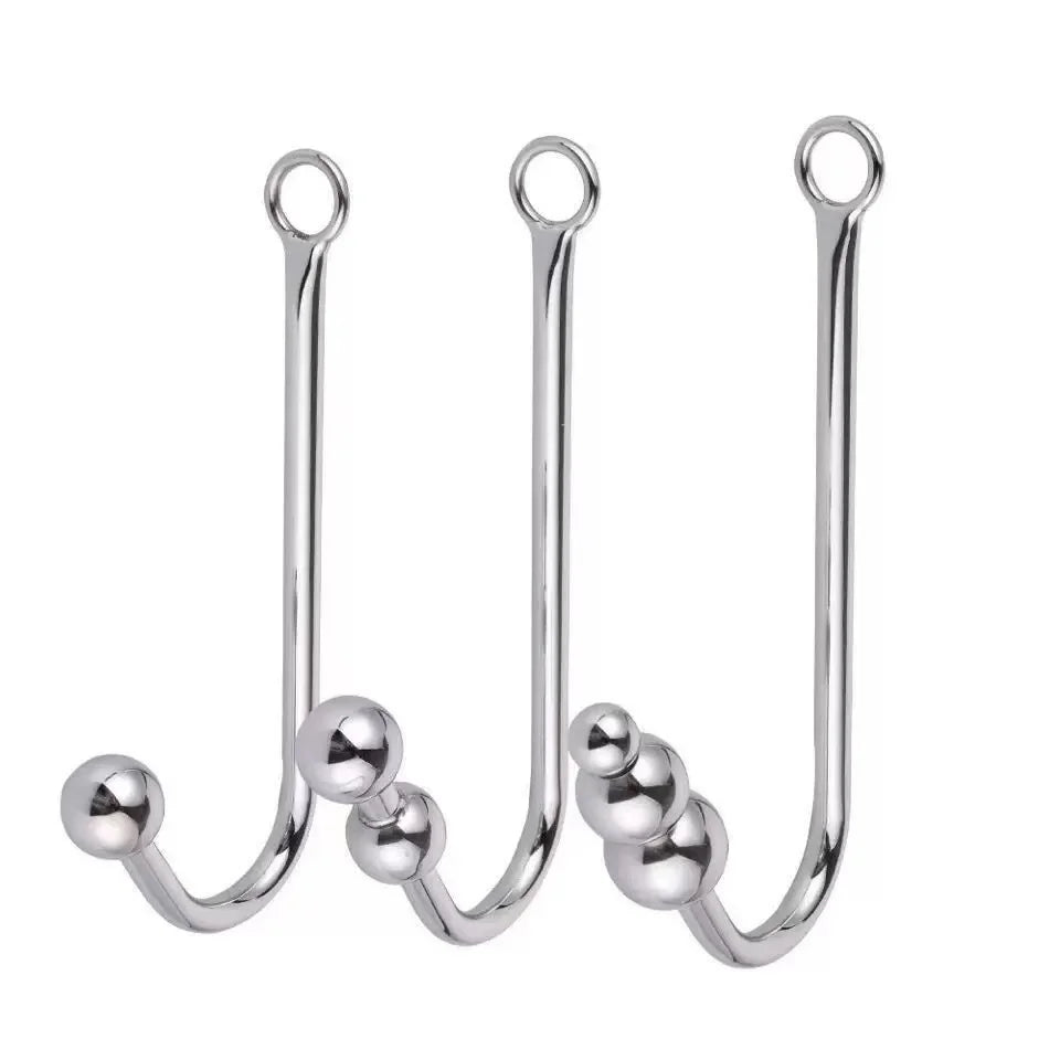 Stainless Steel Anal Hook with Beads