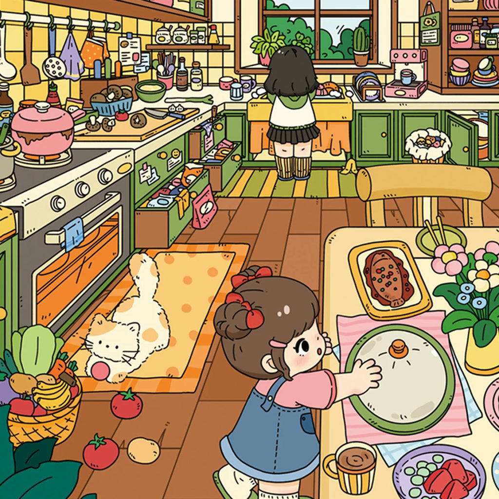 Kawaii 3D Mini Kitchen Scene Sticker