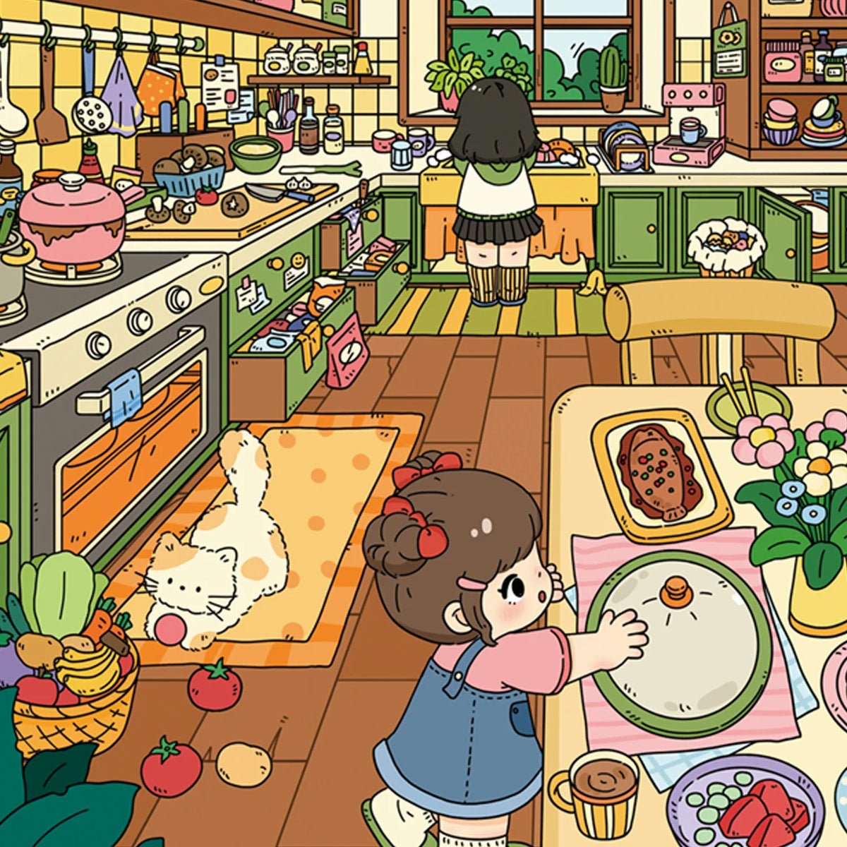 Kawaii 3D Mini Kitchen Scene Sticker