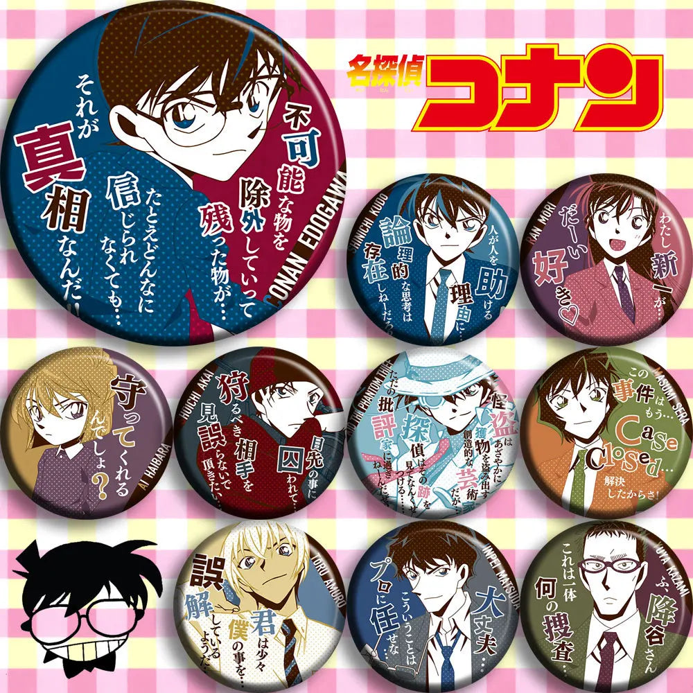 Detective Conan Anime Badge Pin & Keychain
