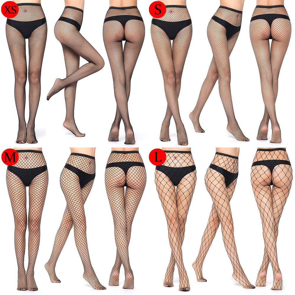 Women Sexy Fishnet Stockings Fish Net Pantyhose Leggings Mesh Nylon Tights Lingerie Skin Thigh High Stocking Hosiery Long Socks
