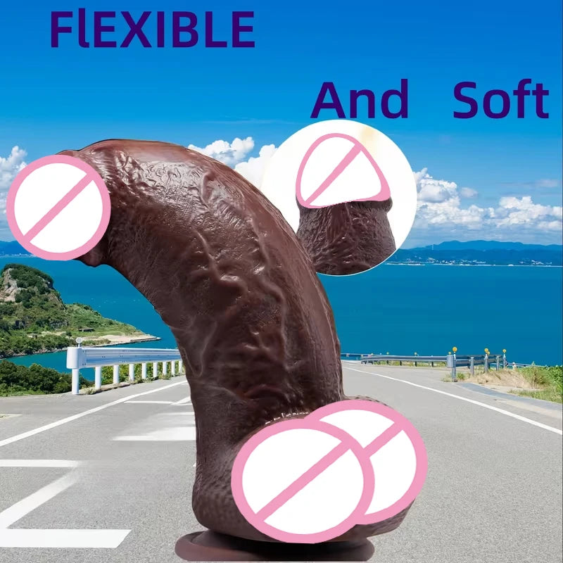 Large Realistic Silicone Dildo with Suction Cup