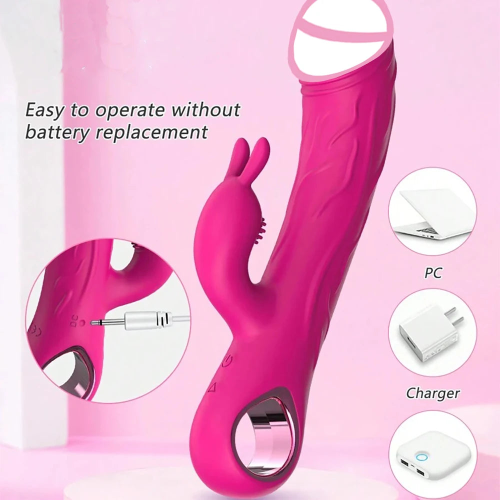 3-in-1 Rechargeable Quiet Rabbit Vibrator