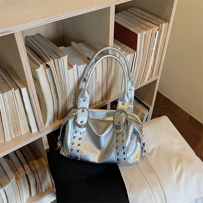 Y2K Studded Faux Leather Mini Bag