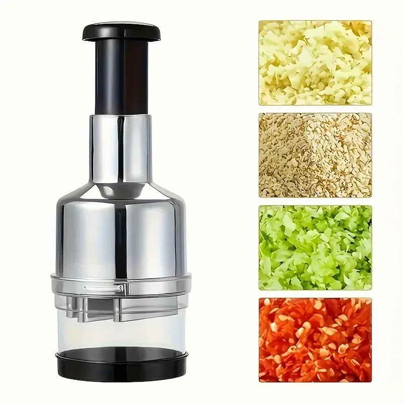 Manual Press Food Chopper with Storage Container