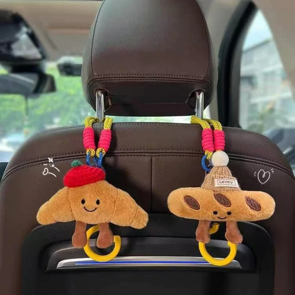 Car Backseat Organizer Cute Cartoon Car Seat Back Groceries Bag Purse Hooks Storage Holder Creative Car Accessories Interior