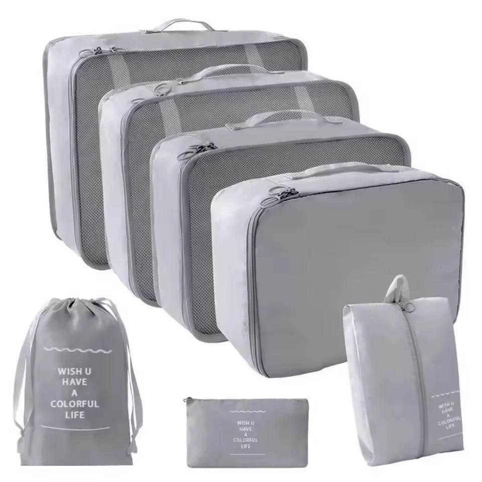 7-Piece Travel Packing Cube & Shoe Bag Set