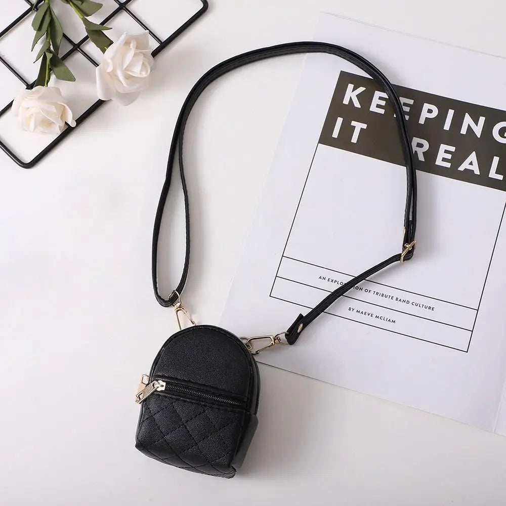 Women's Mini PU Leather Crossbody Coin & Makeup Bag