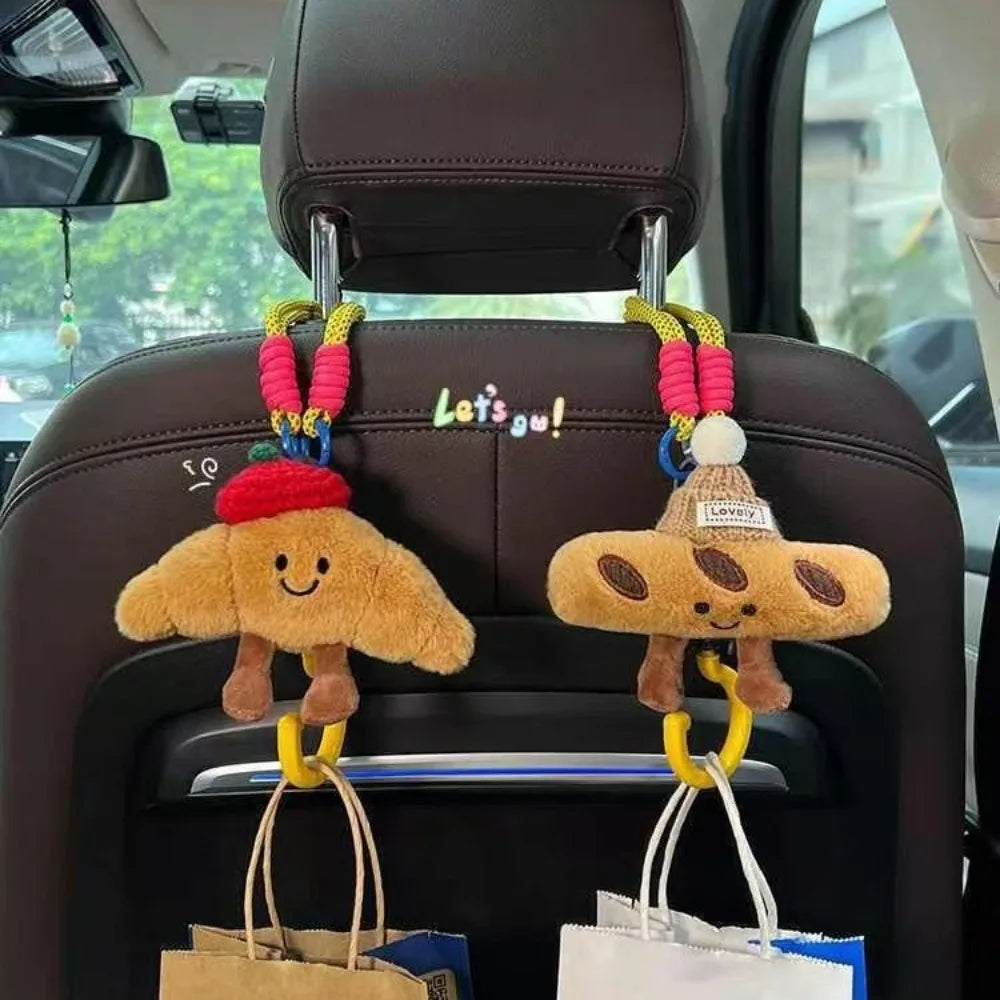 Car Backseat Organizer Cute Cartoon Car Seat Back Groceries Bag Purse Hooks Storage Holder Creative Car Accessories Interior