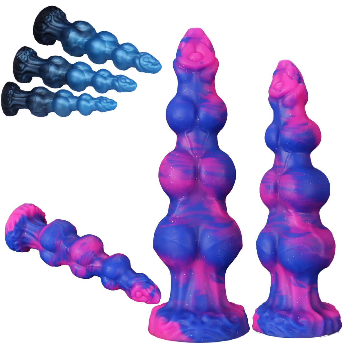 Knotted Silicone Anal Dildo with Suction Cup