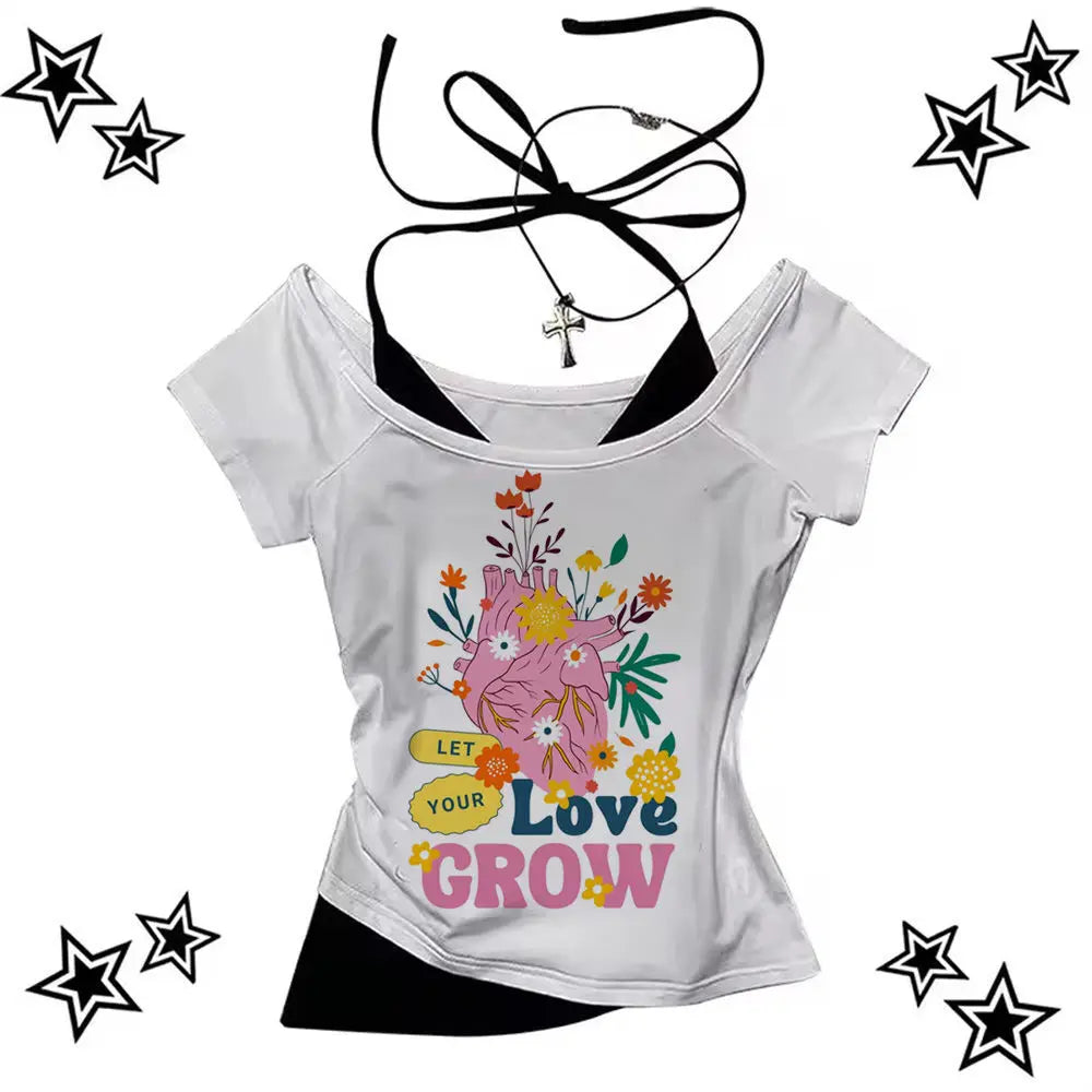 Vintage 2000s Gyaru Y2K Crop Top