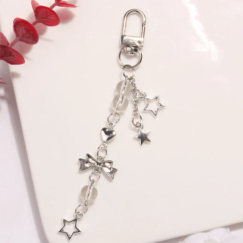 Goth Y2K Bow, Heart & Star Phone Charm