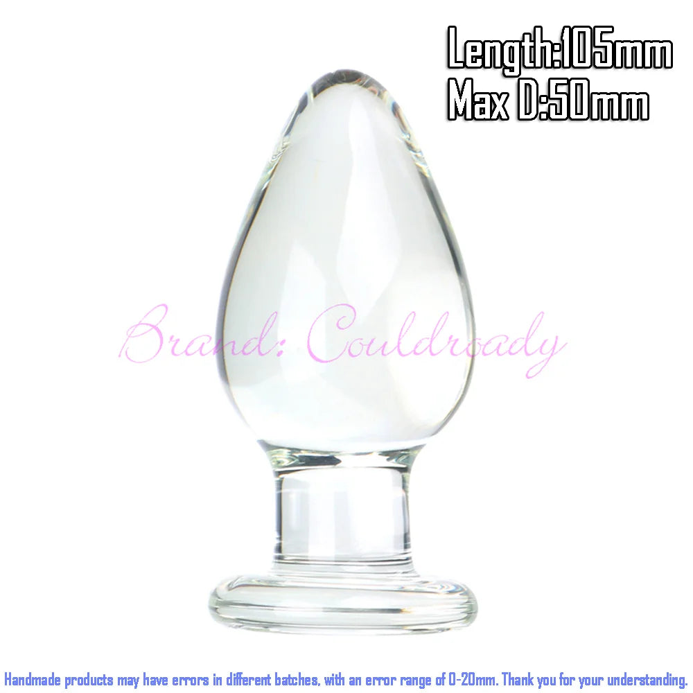 Large Golden Crystal Glass Anal Plug