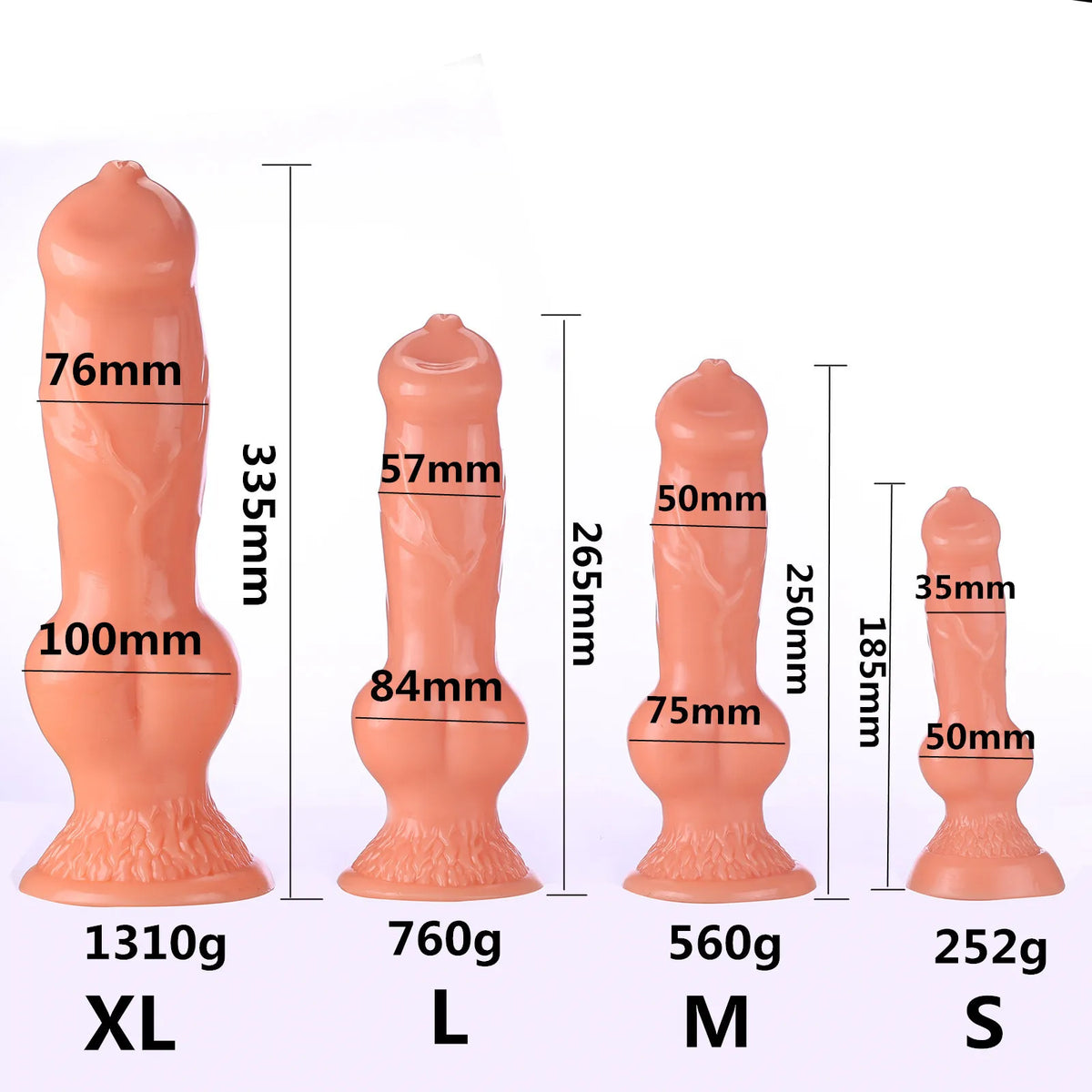 XXL Knotted Animal-Style Dildo & Anal Plug