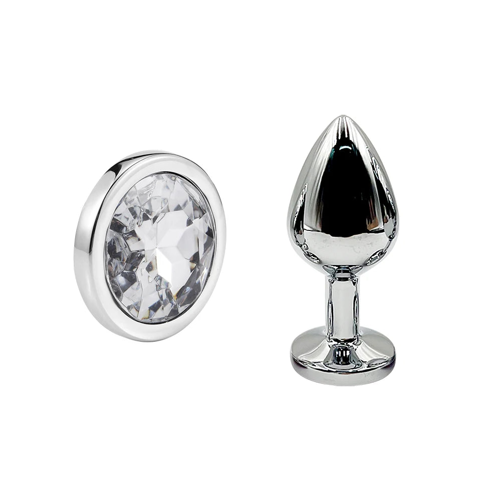 Crystal-Tip Stainless Steel Anal Plug