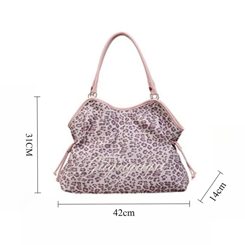 Polka Dot Leopard Print Shoulder Bag