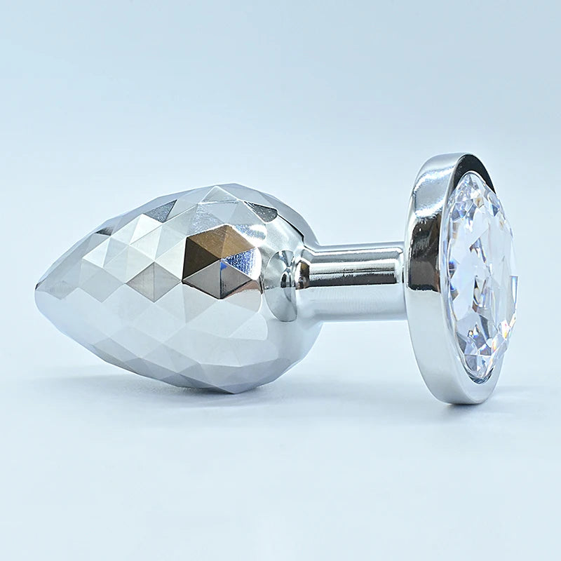 Diamond-Texture Stainless Steel Crystal Anal Plug