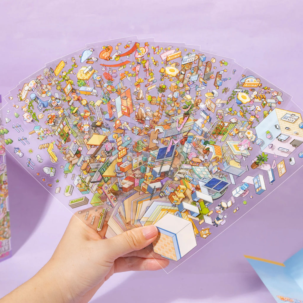 Kawaii Cut-Film Journal Sticker Book – 12/24 Sheets