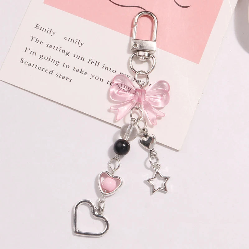 Goth Y2K Bow, Heart & Star Phone Charm