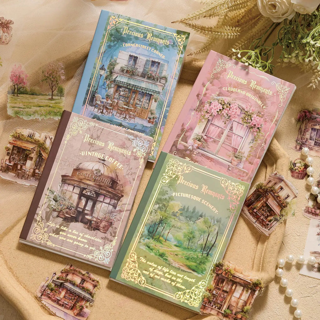 54-Piece Kawaii Scrapbooking Sticker & Paper Set