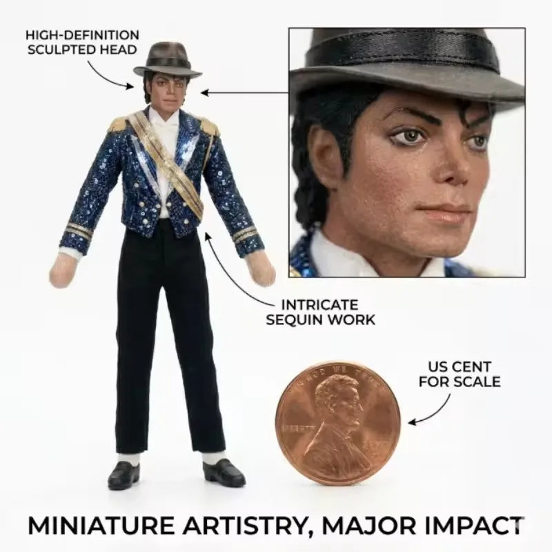 Articulated Michael Jackson (MJ) Cosplay Plush Figurine, Abstract Figurine with Articulated Movement, Soft Plush Doll, Desk Orna
