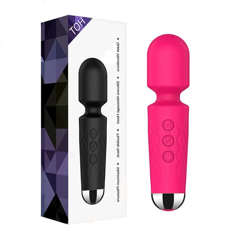 Rechargeable Mini Wand Vibrator – 20 Patterns/8 Speeds