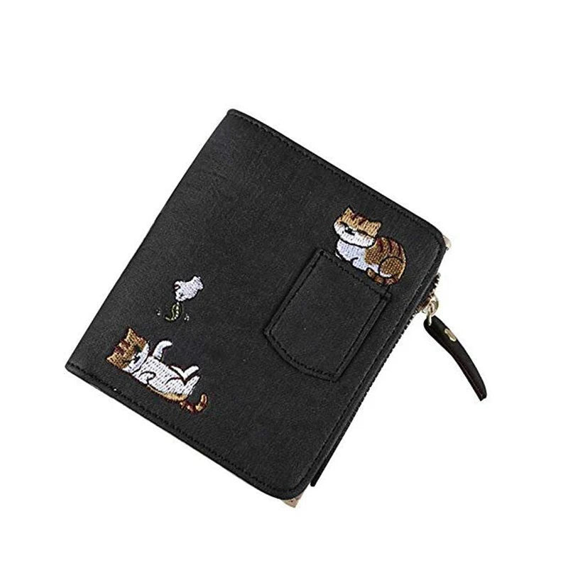 Cute Cat-Print PU Leather Wallet