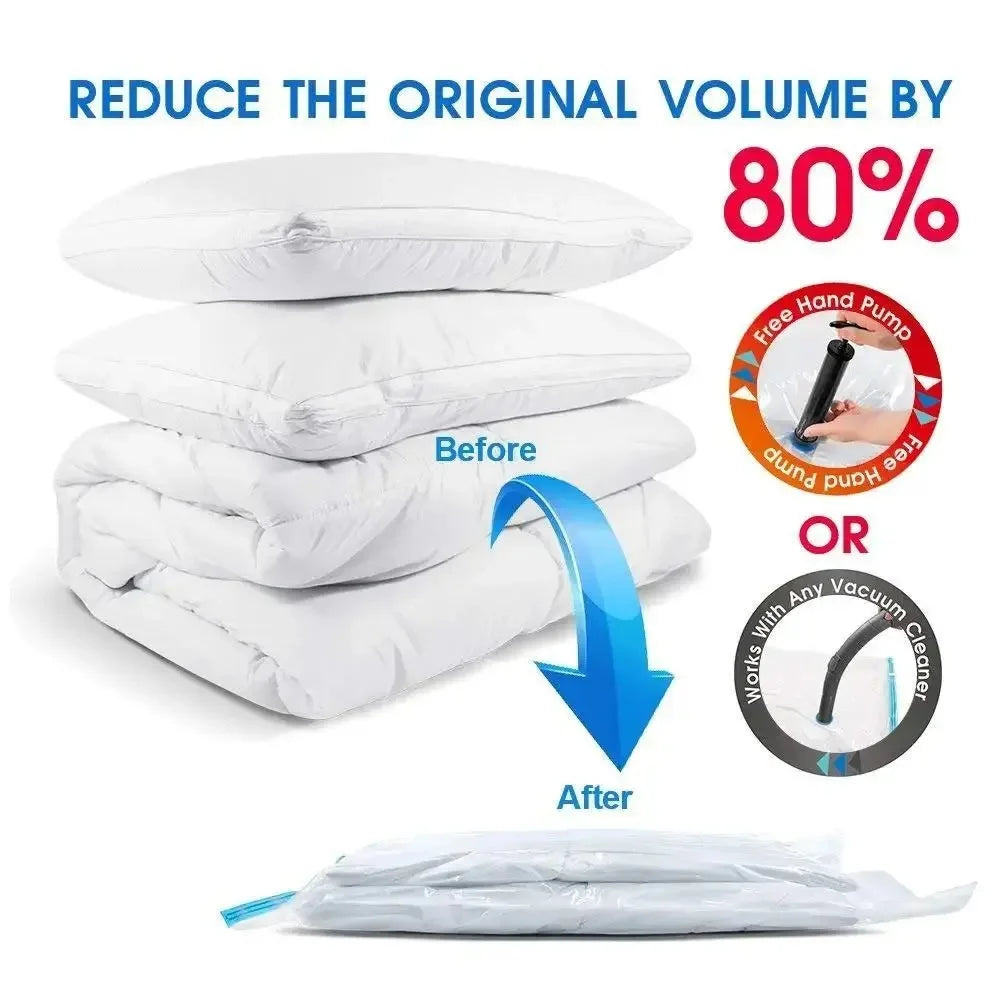 3/5/10PCS Vacuum Storage Bags For Clothes,Bedding,Space Saving Bags Storage Vacuum Seal Packet,Folding Compressed Organizer Bag