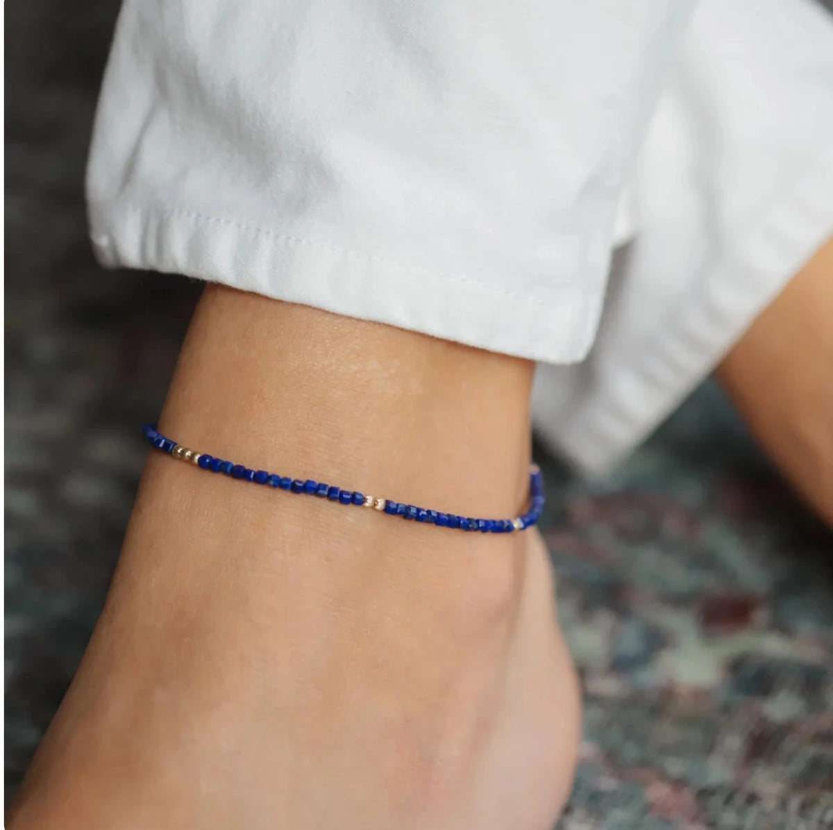 Women's Lapis Lazuli Beaded Anklet