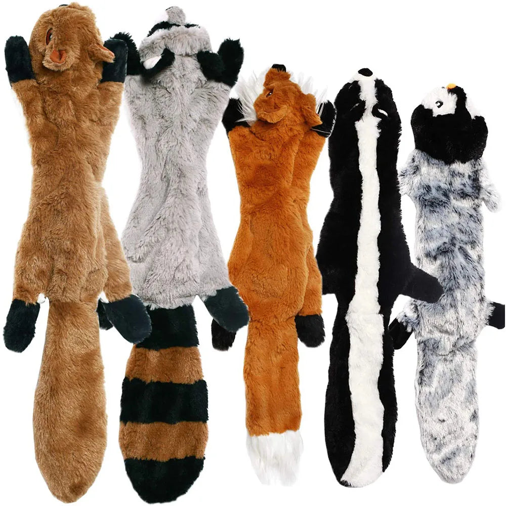No-Stuffing Animal Squeaky & Crinkle Dog Toy